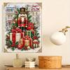 Nutcracker Christmas Tree Pearl Painting with Frame 3D Sparkling Canvas Art Relaxing Craft for Bedroom Wall Decor Gift Decorations