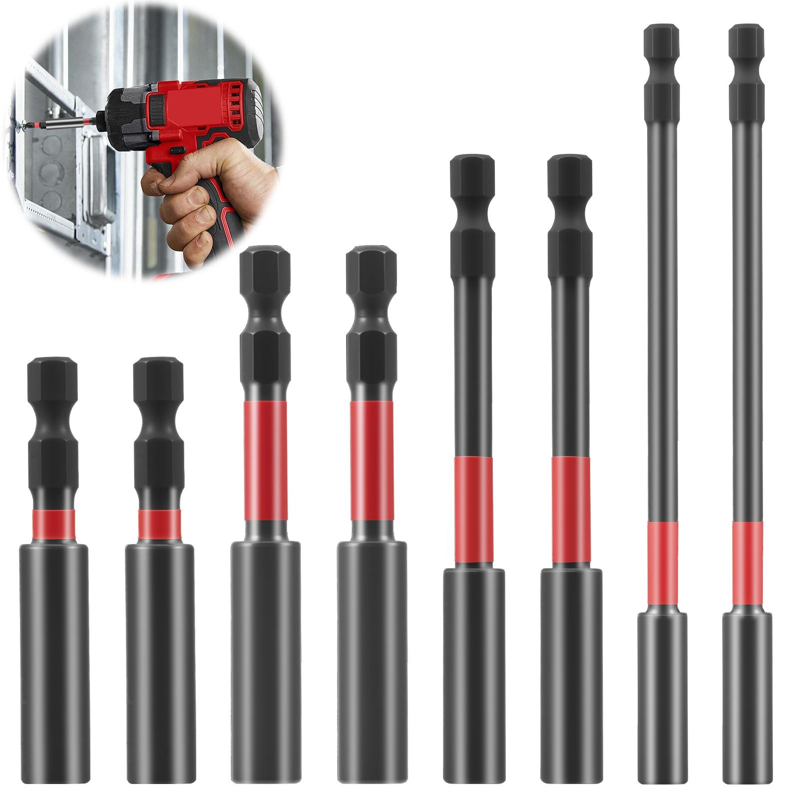 

8Pcs Impact Magnetic Screwdriver Bit Holder Extension Socket Drill Bit Holder 1/4 Hex Shank Magnetic Extension Bits Holders Set
