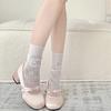 White Butterfly Short Tube Socks JK Japanese Medium Tube Socks Lolita Half Leg Socks Women