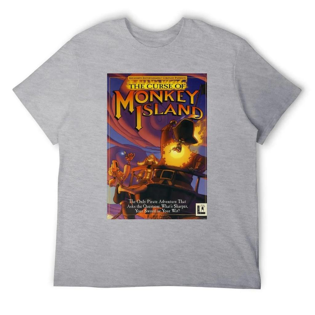 THE CURSE OF MONKEY ISLAND T-shirt Crewneck Sport  Funny Geek Tees Creative Leisure USA Size