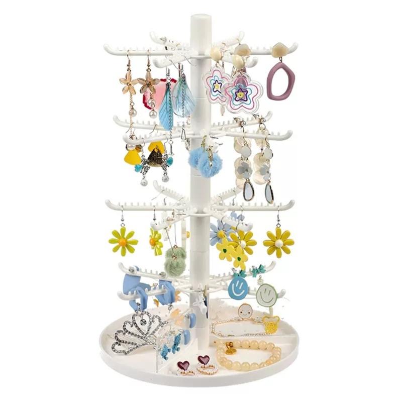 2/3/4-Tiers Jewelry Organizers Display Stand with Tray Plastic Necklace Earring Holder Jewelry Storage Display Tower