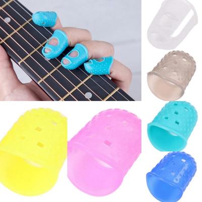 4 pièces/set Gouttes en Caoutchouc Protège-Doigts de Guitare Silicone Antidérapant Protège-Doigts Unisexe