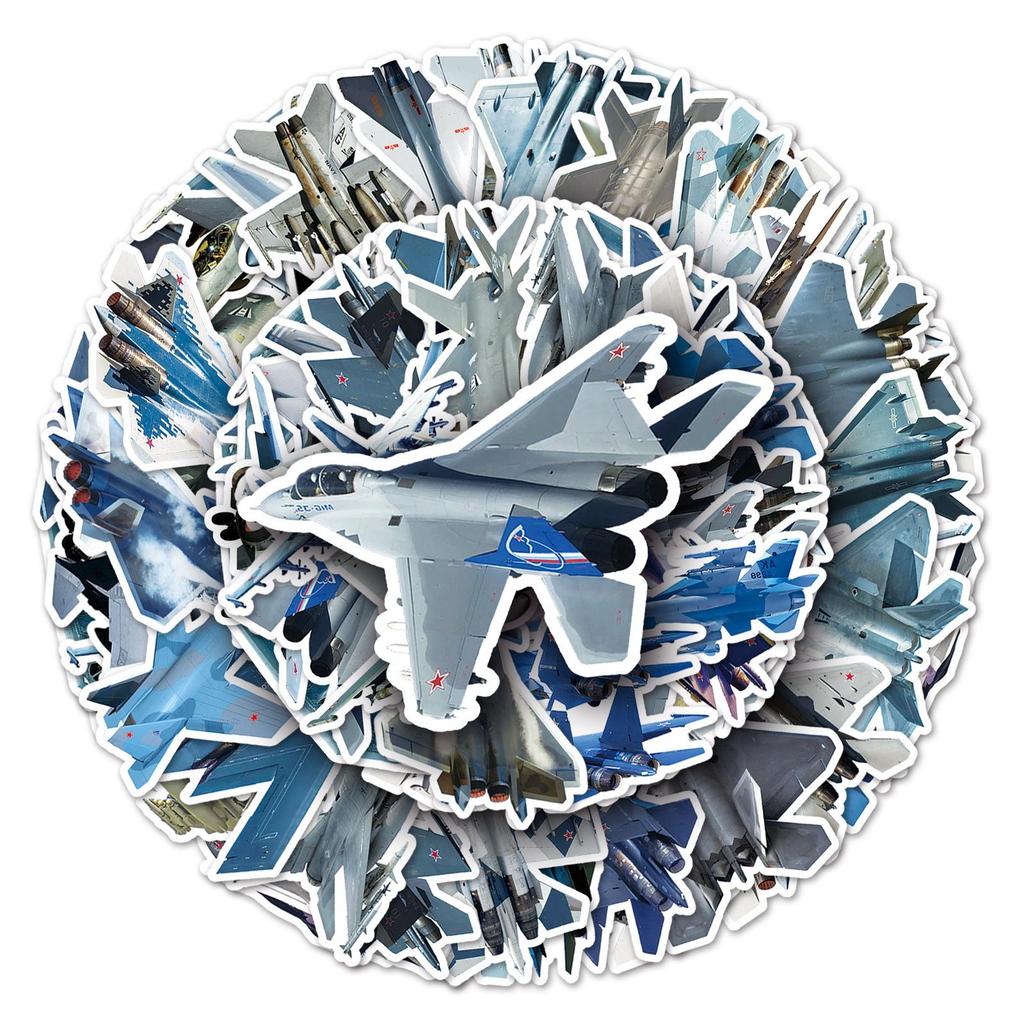 50 Fighter Jet Graffiti Stickers – Cool Military Designs for Suitcases & Phone Cases, Waterproof