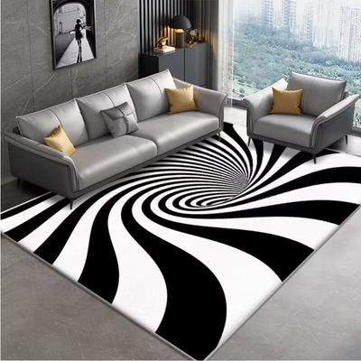 Moderne Minimalistische Woonkamer Vloermat Zacht Antislip Vloerkleed 2D Geometrische Spiraalstrepen Huisdecoratie Tapijten voor Slaapkamer