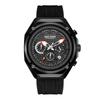 Megir Fashion Sport Watches for Men Silicone Strap Waterproof Military Quartz Chronograph Clock Man Wristwatch with Date 24-hour 8118