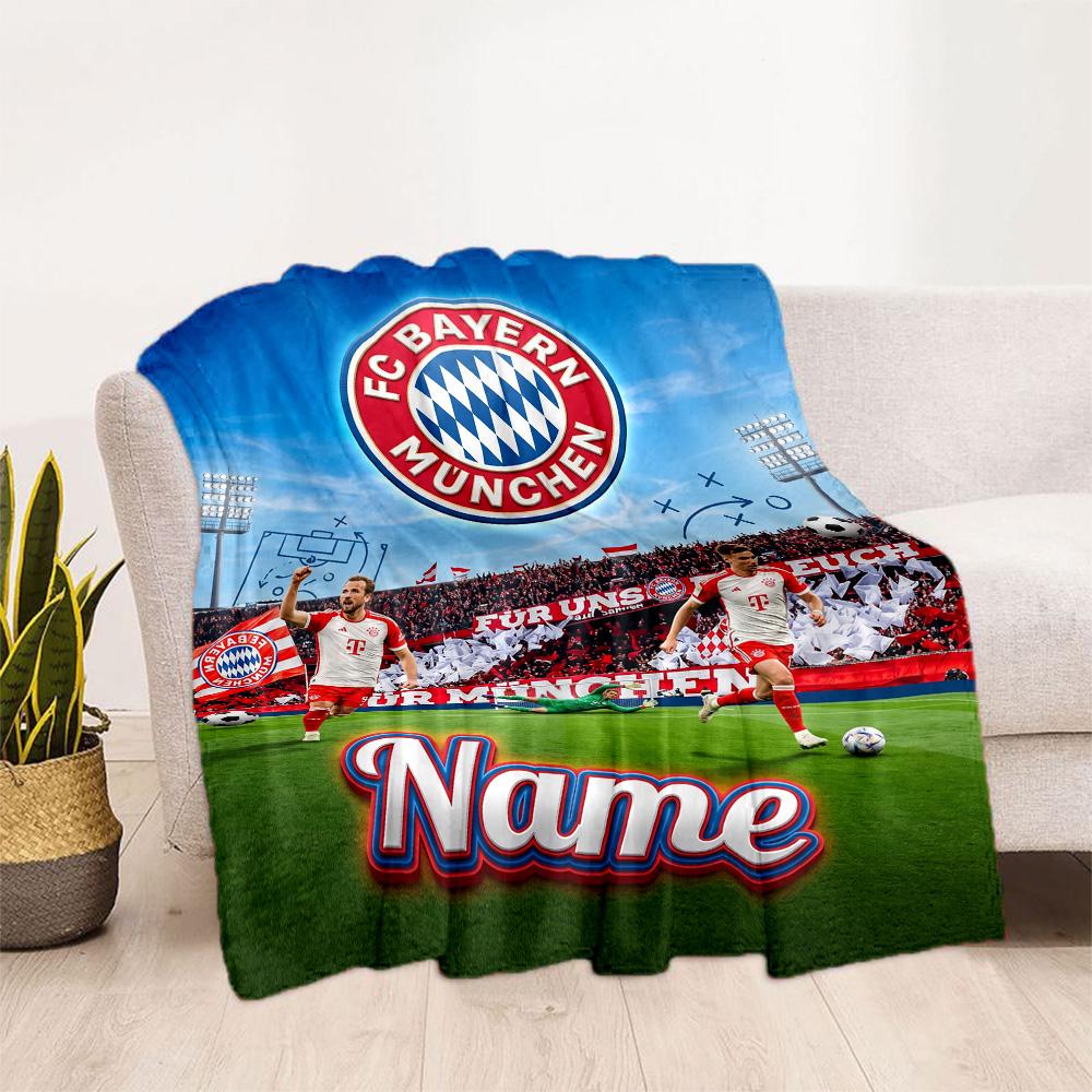 Bayern Munich Jersey Personalized Text Blanket Multi-purpose Customizable Blanket Soft & Cozy for Seaside Nap Home Decor Living Room for All Occasions
