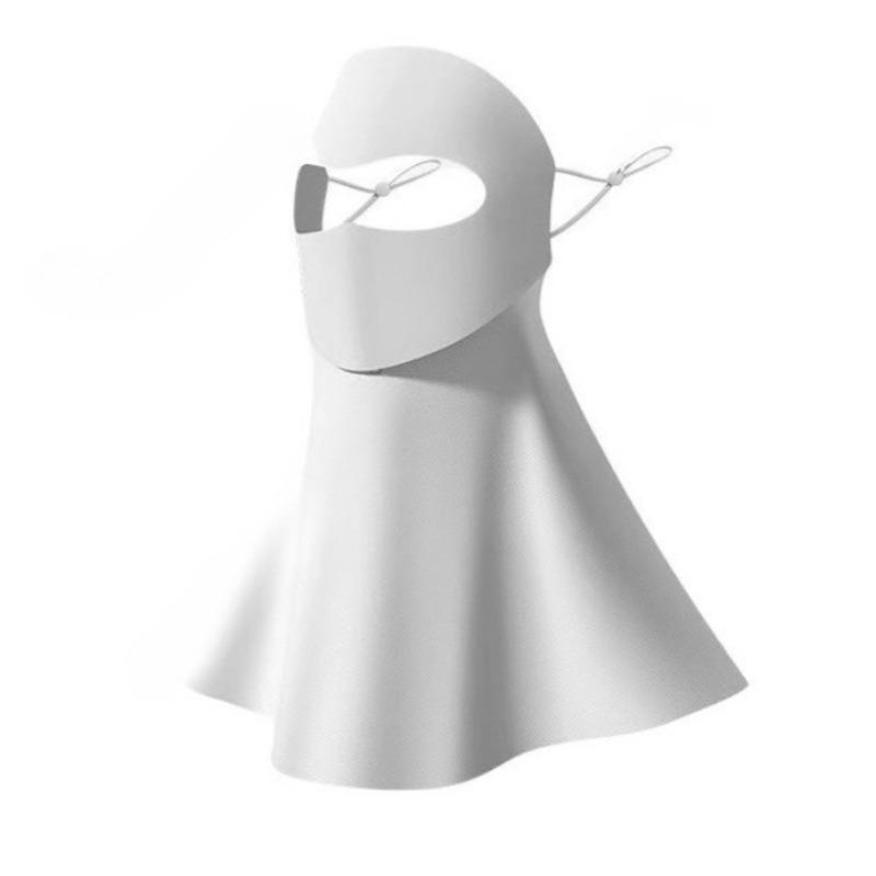 Women Sun Protection Face Mask with Drinking Hole Ice Silk Cooling UV Block Neck Cover for Cycling Outdoor Summer