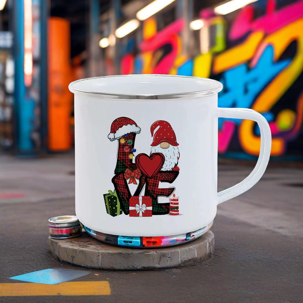 Merry Christmas Mug Festival Gift Coffee Mugs Santa Pattern Breakfast Cup Red Green Series Cola Milk Cups for Home Party BBQ Bar