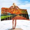 Microfiber Beach Towel,Absorbent Fall Bath Towel Oversized,Quick Dry Maple Leaf Beach Towel for Adult,Sand Free Swim Beach Towel