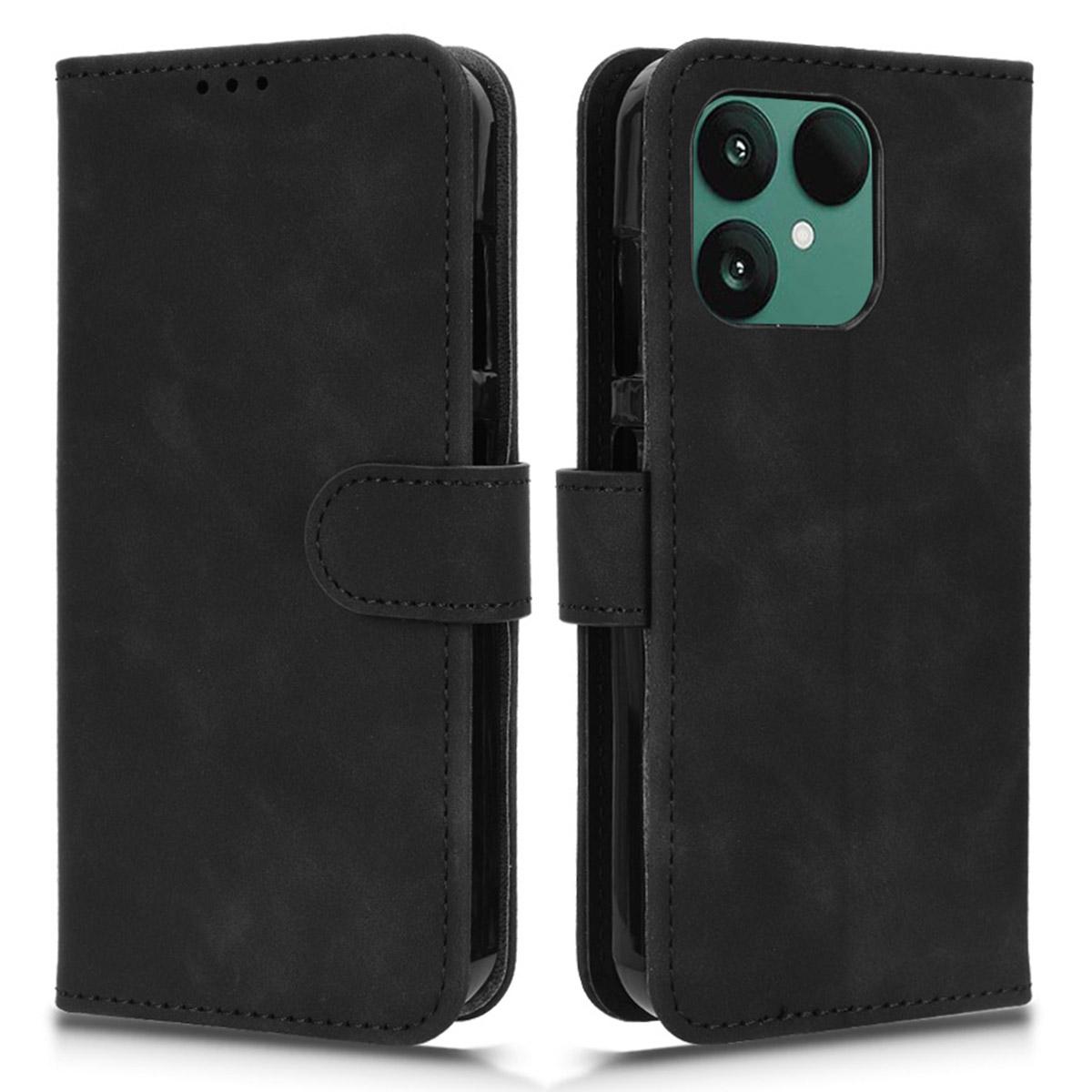 

For Fairphone 6 Leather Case Skin Feel Anti Drop Wallet Flip Phone Cover Black