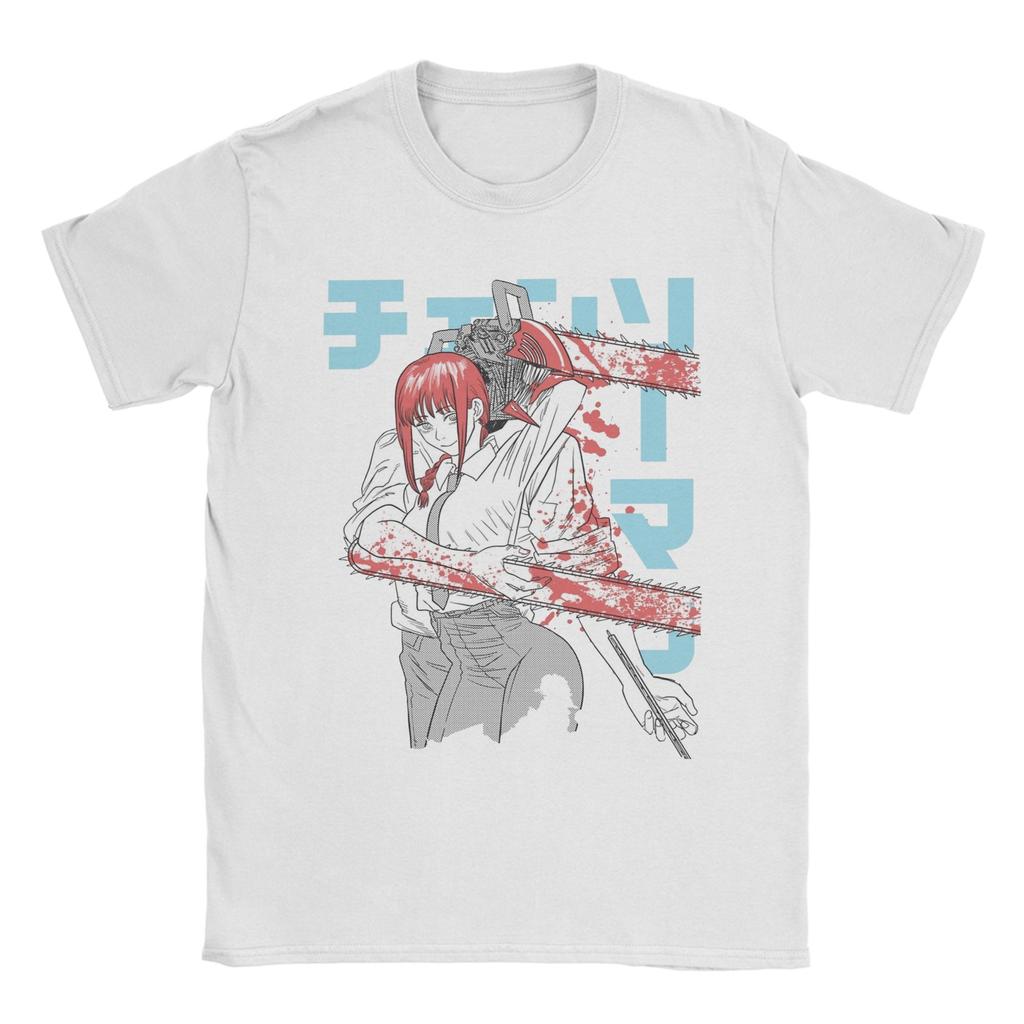 Funny Makima Chainsaw Man T Shirt For Men Women 100%Cotton Short Sleeve  Round Neck Summer Top Tee