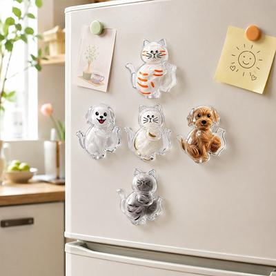 Clear Pet Hair Keepsake Holder Animal Shape Pet Memorial Ornament Pet Hair Memorial Box Pet Supplies Magnetic Back