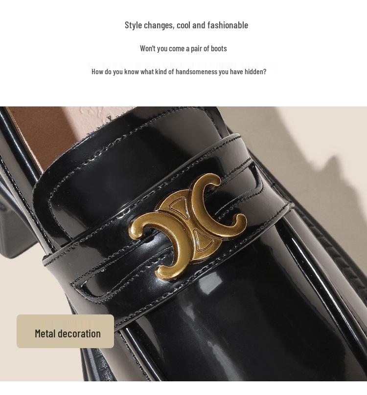 Autumn 2025 Women's Triumph Platform Loafers: Slip-On Chunky Heel Leather Shoes