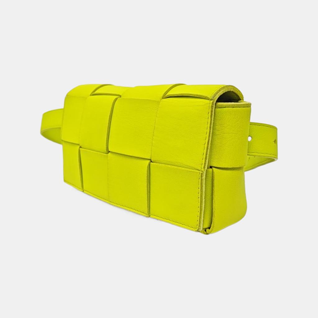 [Pre-Owned] Bottega Veneta Belt Cassette Bag 'Acid Kiwi/Silver' - Very Good #UGQW9