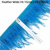 1 Meter Ribbon Tassel Natural Ostrich Feathers Sewing Decoration 10-15cm Wide Apparel Fabric Feather Plumes Ribbon Selvage