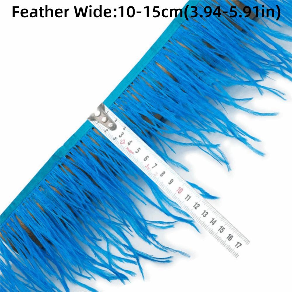 1 Meter Ribbon Tassel Natural Ostrich Feathers Sewing Decoration 10-15cm Wide Apparel Fabric Feather Plumes Ribbon Selvage