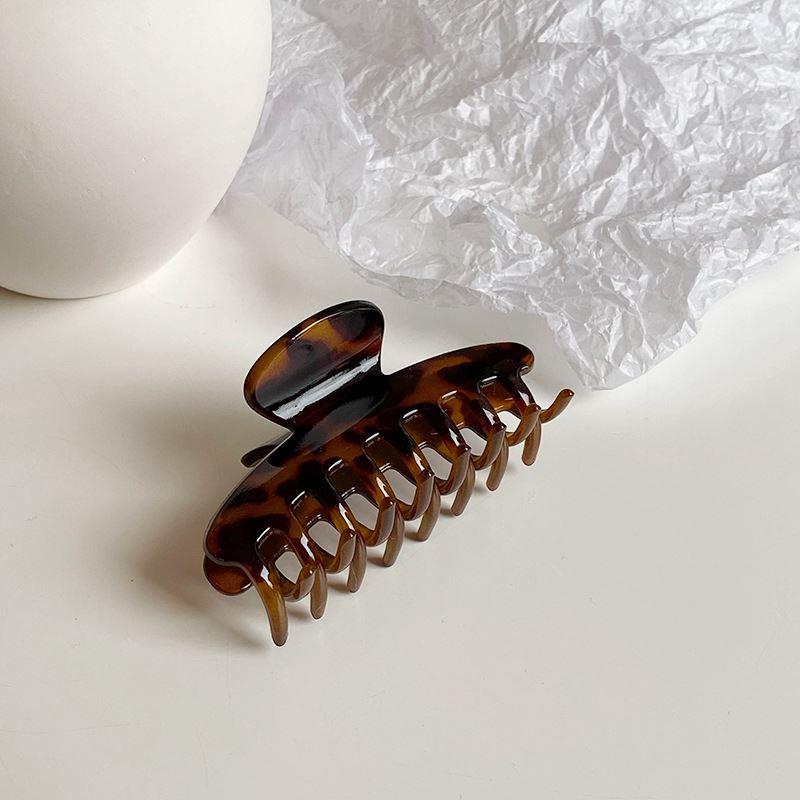 High-end Medium Leopard Print Acetate Hair Claw Clips for Buns