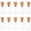 Lasenersm 10Pcs/1ML Empty Sample Glass Bottles Jars Vials Case Container with Cork Stoppers for Message Weddings  Jewelry Party Favors,Transparent