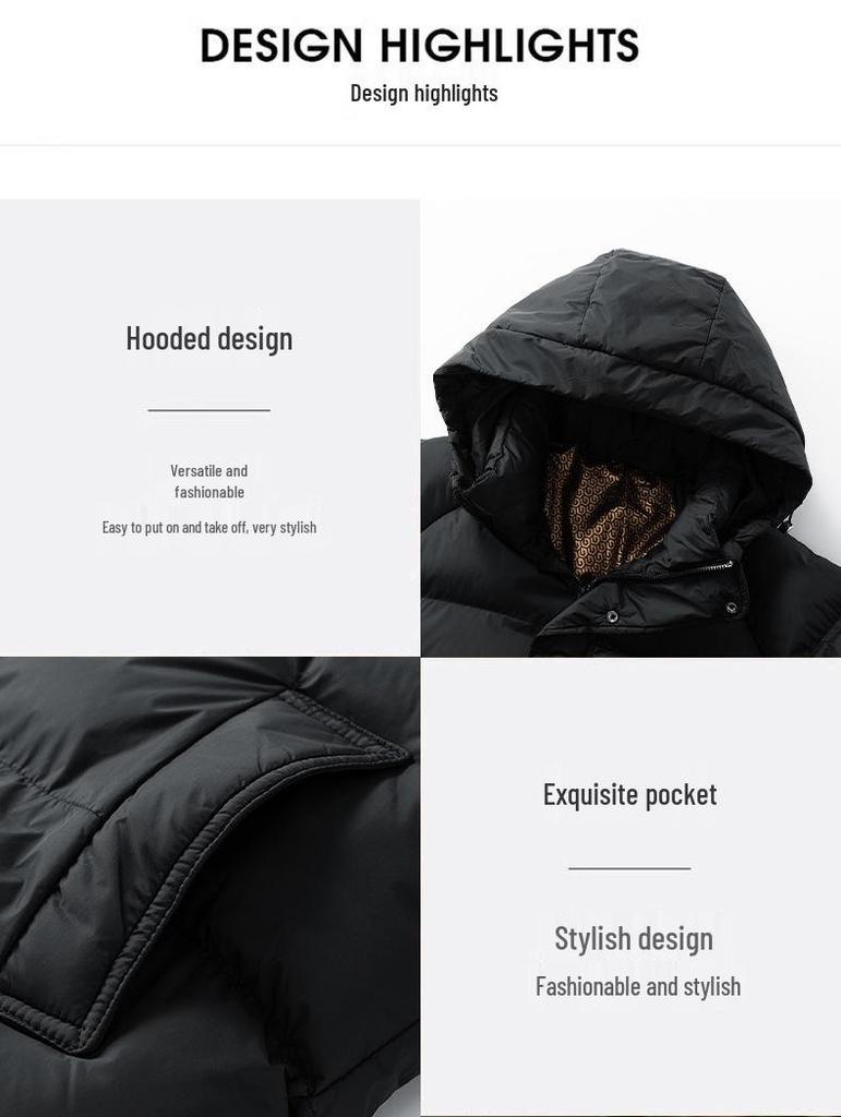 Men's Winter 2025 Thickened Cotton Hooded Jacket - Warm, Loose, Windproof Outerwear