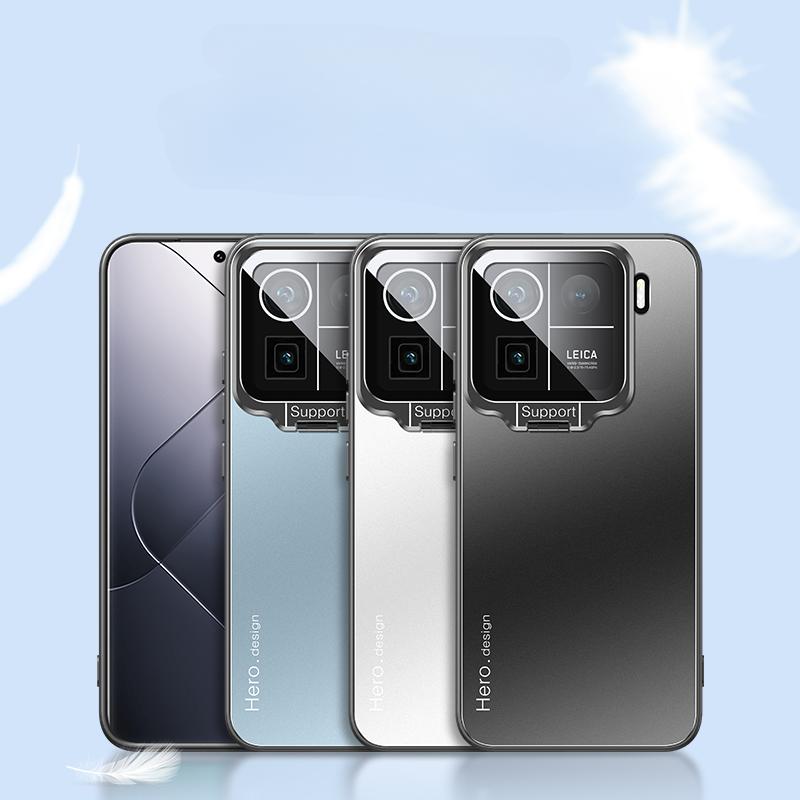 Pentru Xiaomi 15 Pro 14T Husă cu lentile metalice pentru cameră Capac suport invizibil pentru Mi15 14 T 13T Pro 14Pro 14 Civi Husă ultra rezistentă la șocuri mat cu suport
