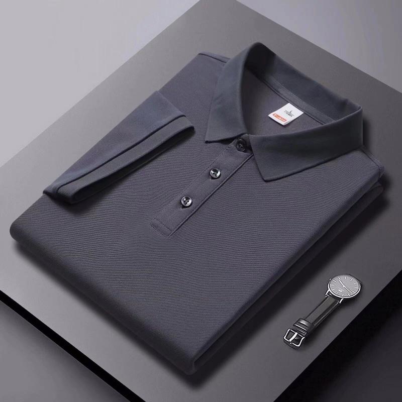 Men's polo shirt, business short-sleeve, solid color, summer, turn-down collar, high-end casual versatile T-shirt