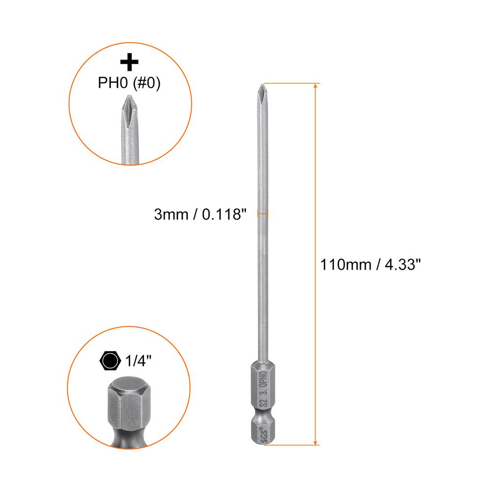 1/5/10pcs Magnetic Phillips Screwdriver Bit 1/4" Hex Shank 110mm S2 Steel Cross Head Screw Driver Bit Electric Drill Bits