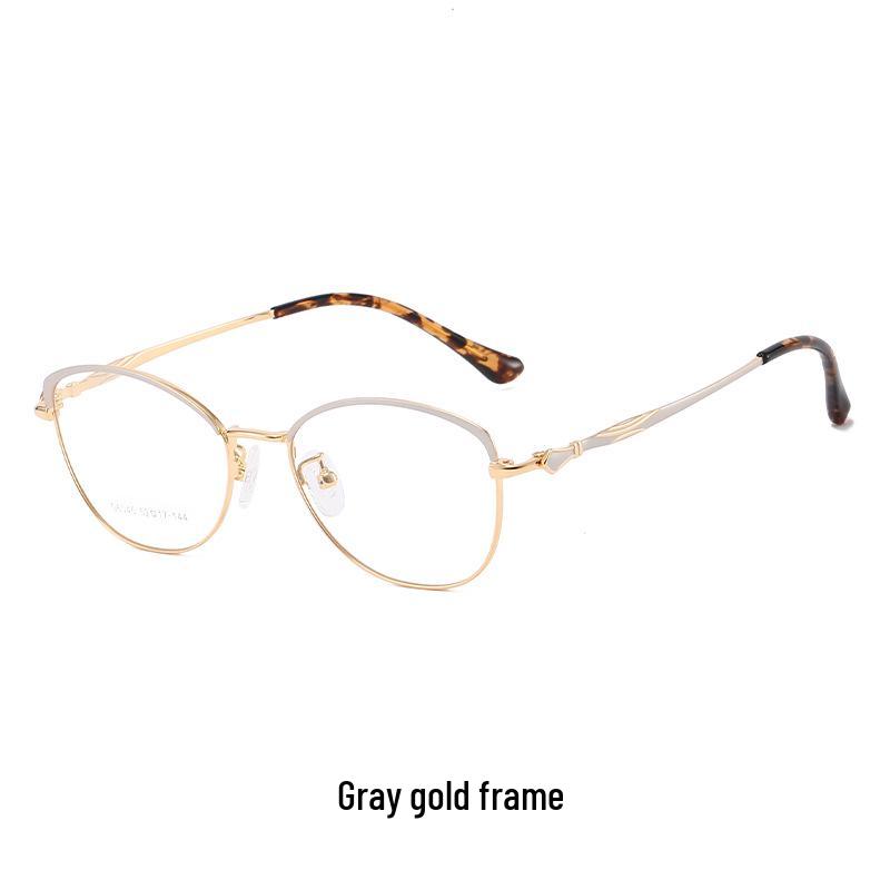 Artistic Gold Wire Ultra-Light Metal Eyeglass Frame - Retro Style with Flat Lenses