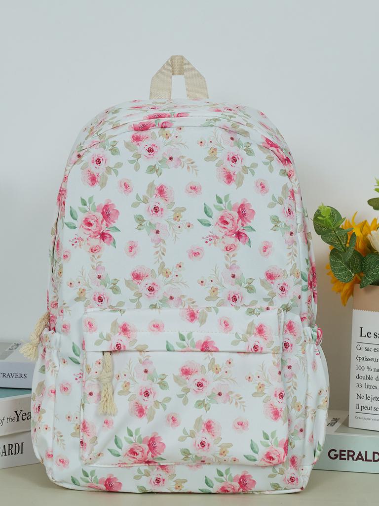 Schoolbag high school female student backpack cute little flower girl casual simple high value large capacity trendy junior high school student 