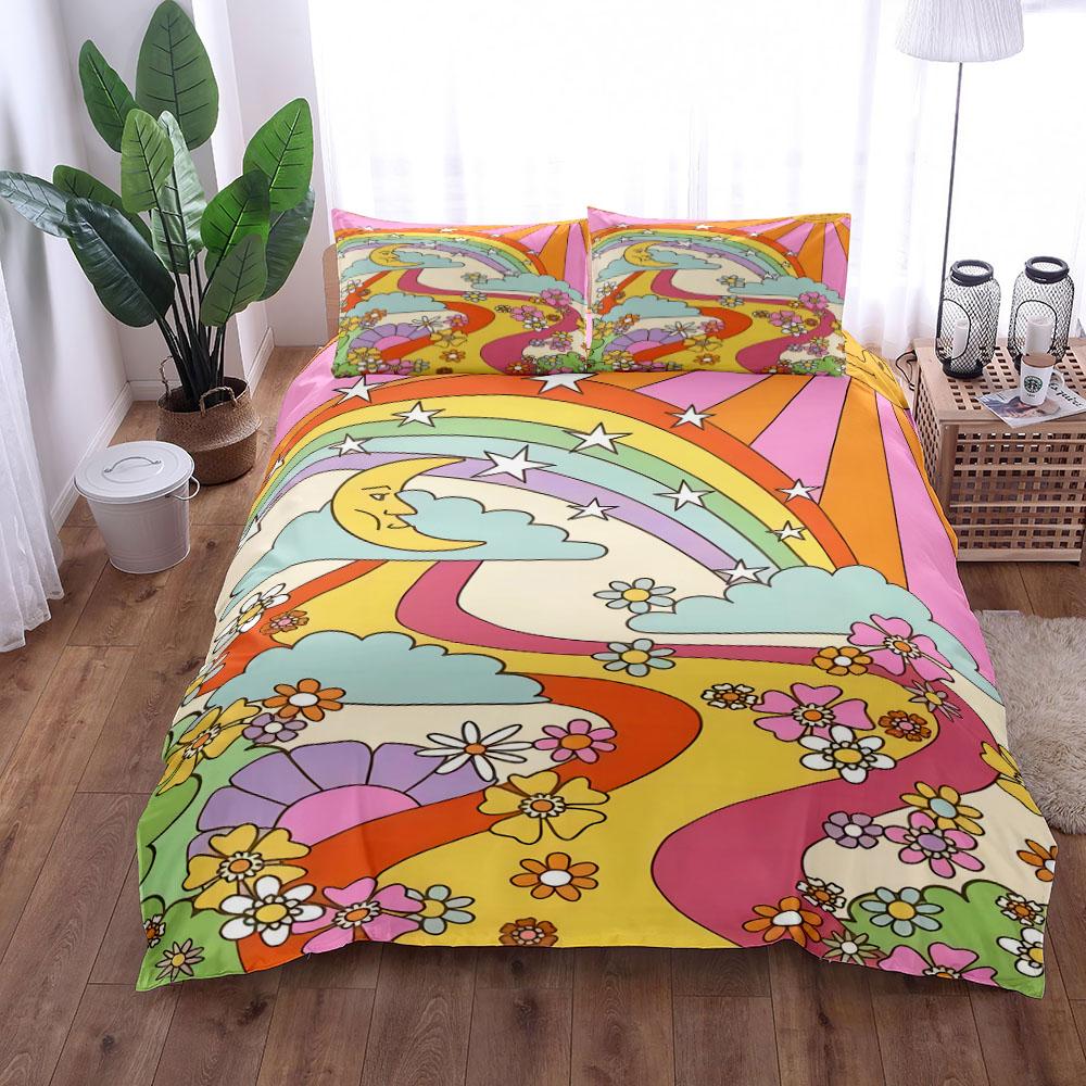 

Abstract Illustration Hand Bedding Set King Queen Twin Single Size Duvet Cover Pillow Cases Bed Linen Set EU single(135x200cm)
