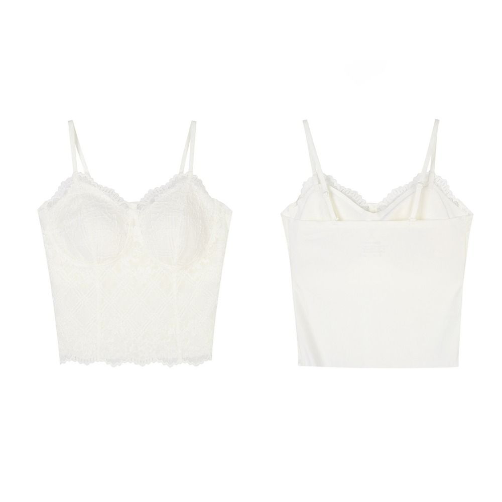 Transparent Lace Corset Fishbone Crop Tops Fashion Lace Camisole Travel
