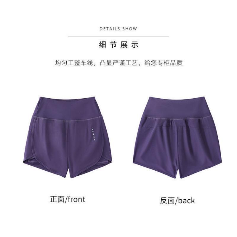 Women's Summer Lightweight Fitness Shorts - High-Waisted Anti-Slip 3/4 Length Yoga Shorts with Built-in Lining