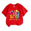 Kids Boys Girls 100% Cotton Crew Neck Short Sleeve T-Shirt Happy 4th Birthday Colorful Number Blocks Cartoon Print Casual Soft Breathable Party Tee To