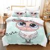 Cartoon Sheep Duvet Cover Set Cute White Sheep Flowers Pattern King Queen Full Size For Kids Boy Girl Gift Polyester Bedding Set