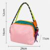 Colorful Patchwork Crossbody Bag Multi Zipper Cosmetic Toiletry Bag With Woven Strap Shoulder Bag For Women Gifts