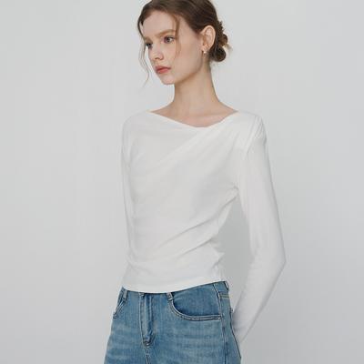 MOMET Lavene Draping T-Shirt Ivory