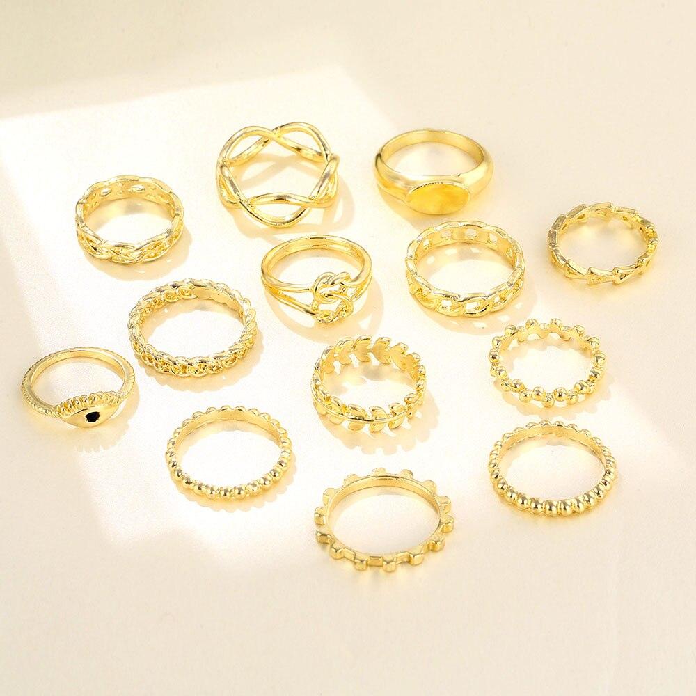 Buy New Fashion Ring Set Girl Punk Hip Hop Geometric Ring Popular