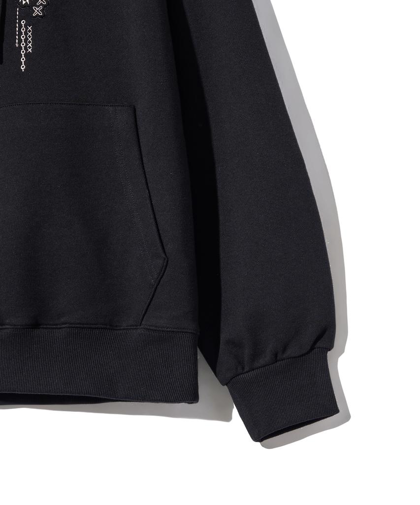 GAKKAI UNIONS Noir Symbol Applique Hoodie Black