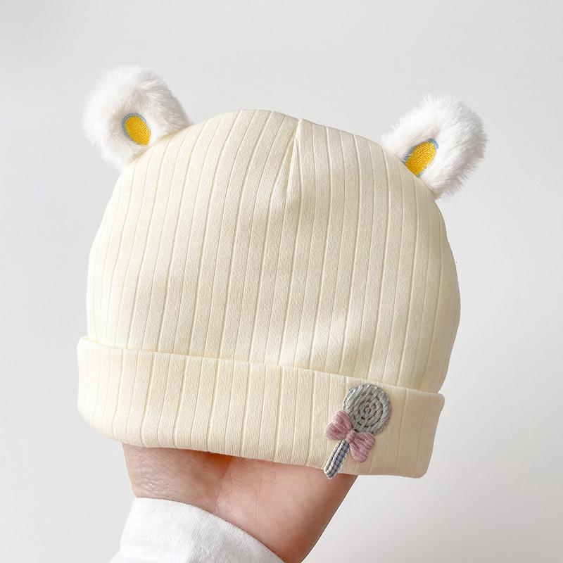 0-3 Mouths Newborn Fetal Hats Cute Soft Cotton Boy Girl Autumn Winter Warm Beanies Caps Solid Color Infant Kids Bonnets