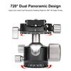 Low Profile Camera Tripod Ball Head Metal Panorama Ball Head with 1 4  Quick Release Plate for Tripod Monopod