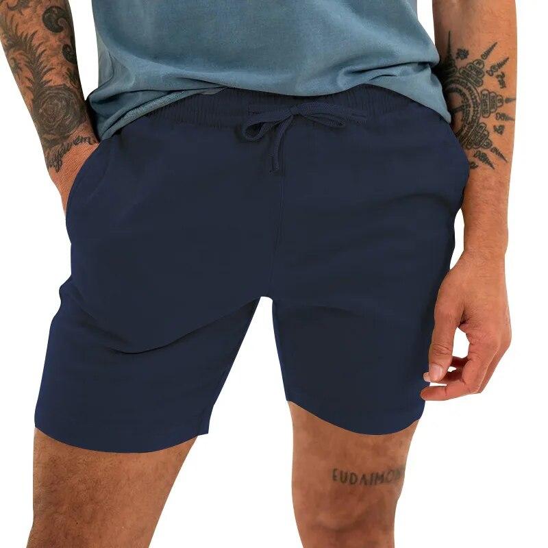 Fashion Men Shorts 2024 Summer Beach Casual Shorts Solid Baggy Basic Pockets Shorts Sports Men's Clothing