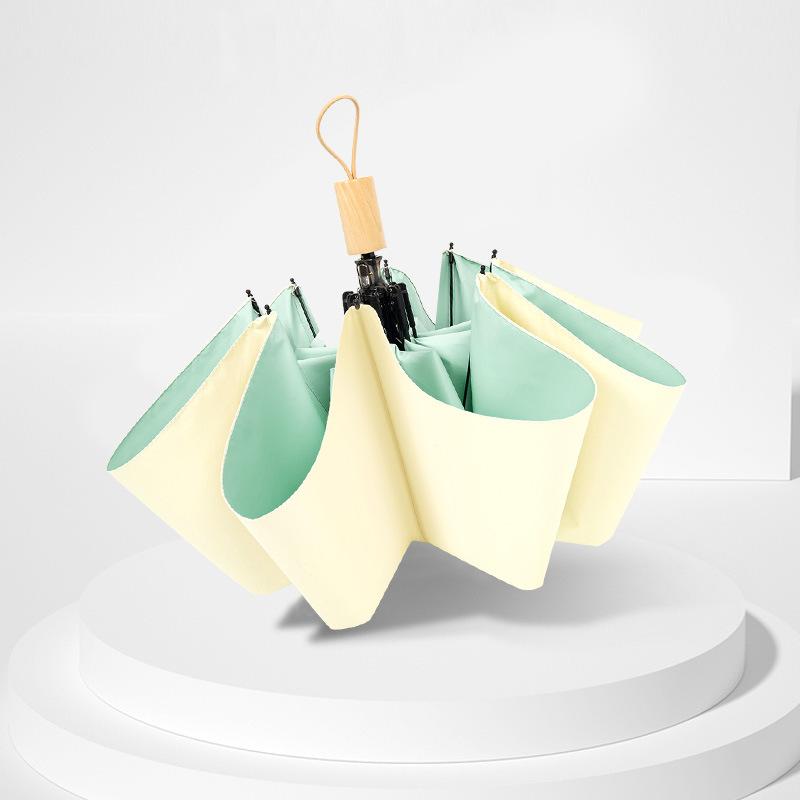 Automatic umbrella female small fresh ins wind flower folding student vinyl sun protection weather and rain sunshade three fold