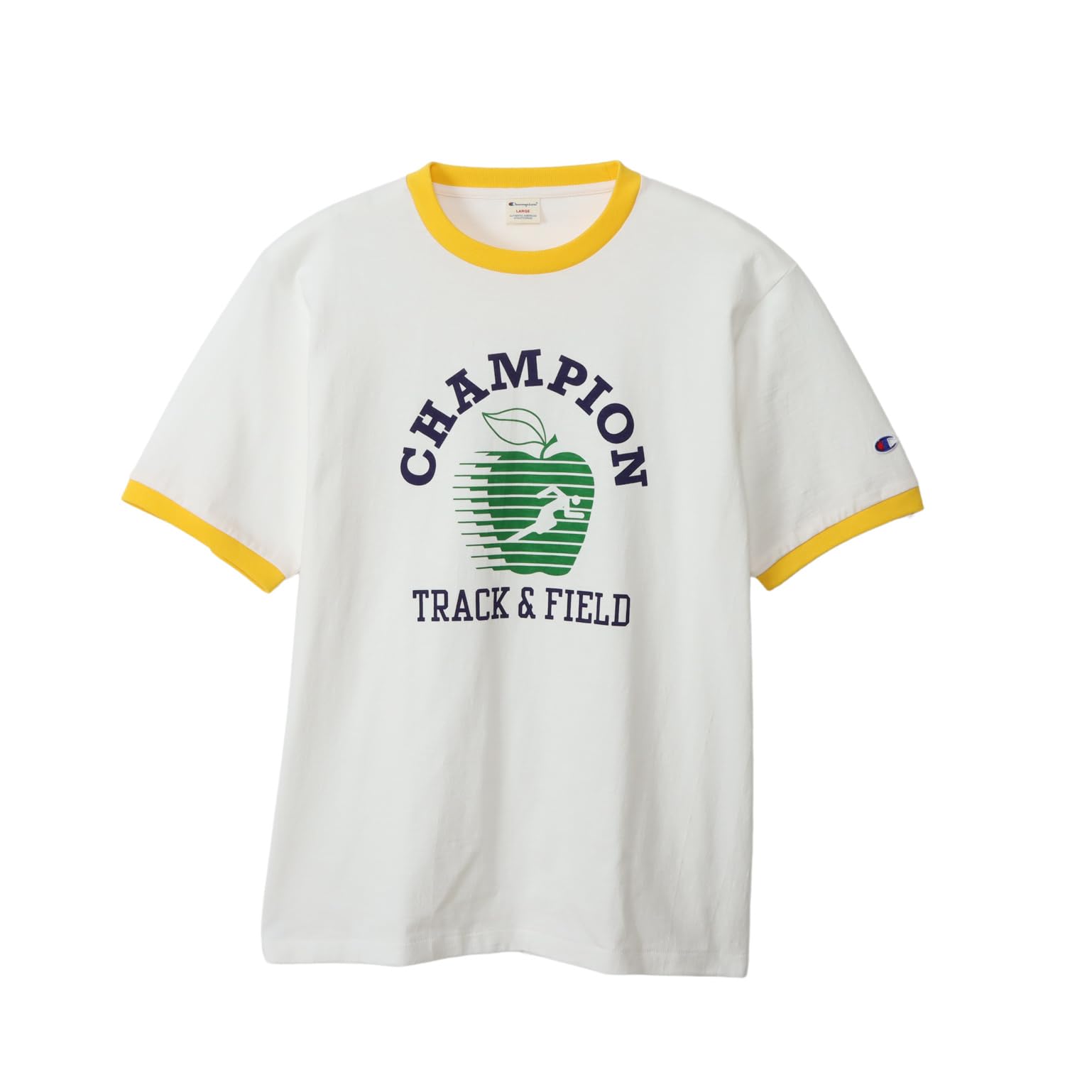 

Champion Футболка мужская с коротким рукавом, с логотипом USA Stone Bio, желтая, 100% хлопок, стирка, принт, рукав, горловина, C3-B336