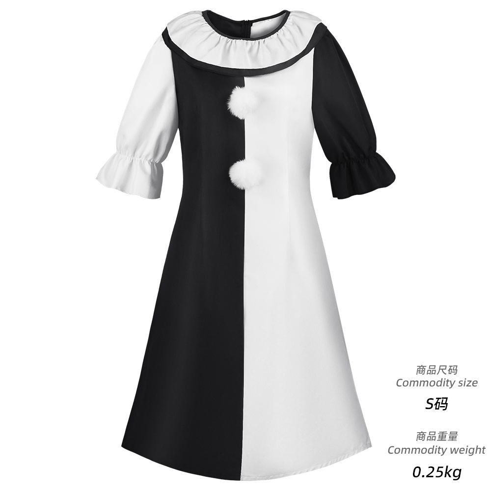 

Terrifier Clown Cosplay Costume Adult Men Women Horror Carnival Party Dress Hat Mask Killer Clowns Jumpsuit Halloween Costume XS белый