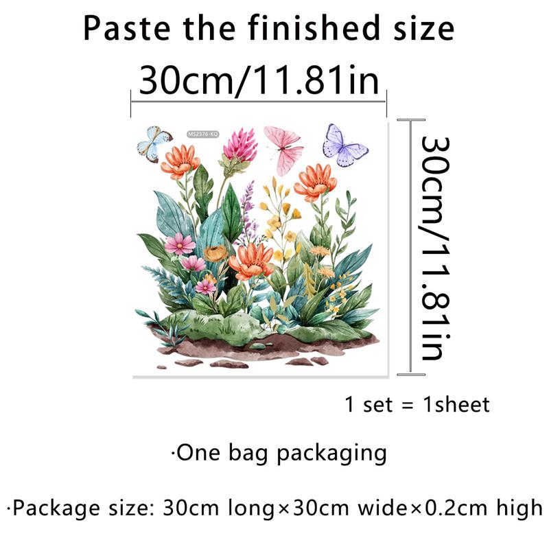 Bathroom Flower Toilet Stickers Diy Removable Butterfly Wall Decals Self-Adhesive Wallpaper Home Decoration