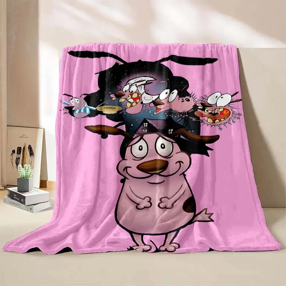 6 Velikostí C-Courage Pes zbabělec Tištěná deka Teplá měkká a pohodlná Deka na doma na cestování Potah na pohovku postel Deka Dárek