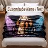 ABBA bedeckte Flanelldecke mit individuellem Namensschriftzug, weich und warm, als Überwurf für Schlafzimmer, Feiertagsgeschenk