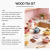 DOWMOO Wooden Afternoon Tea Role-Play Toy for Dexterity and Fun Playhouse Activities