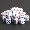 10-40 Stück/Packung Würfel 10mm Größe Sechsseitige Rote Blaue Punkte Würfel Klassische Weiße Hintergrund Würfel Geeignet für Bar KTV Party Spiel Requisite ZYF