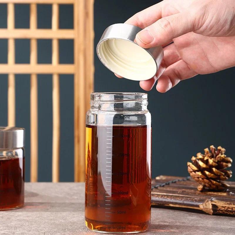High Borosilicate Glass Bottle Coffee Cup Leak-proof Brewing Wine Bottle with Scale High Temperature Resistance Liquid Container