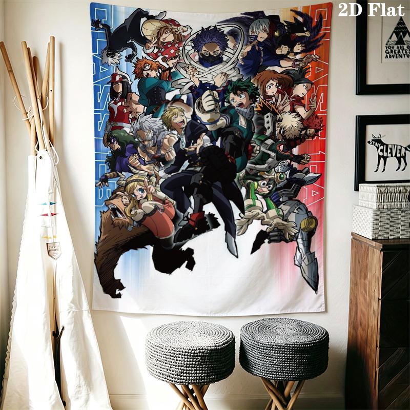 My Hero Academia Wall Tapestry Aesthetic Wall Hanging Printed Fabric Blanket Decorative Tapestries for Bedroom Living Room Home Decor